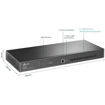 Tpl Sw 8p 10g Sfp L2 Managed Tp-Link Tl-Sx3008f