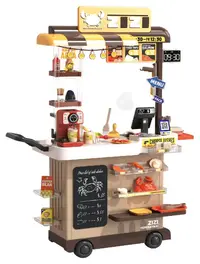 Jucărie pentru copii Buba - Cărucior pentru fast food, Teppanyaki Grill, 88 piese