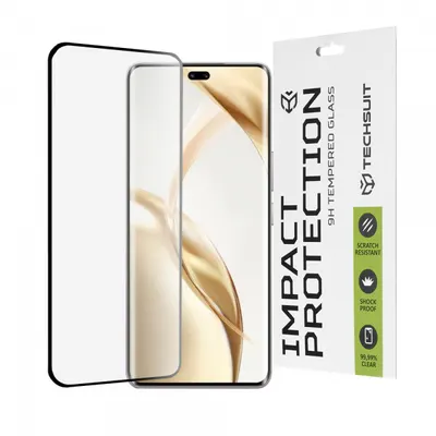 Folie de protectie Ecran Techsuit pentru Honor 200 Pro, Sticla Securizata, Full Glue, 111D, Neagra