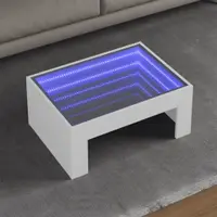 Gossi masuta de cafea cu led infinity, alb, 70x50x30 cm