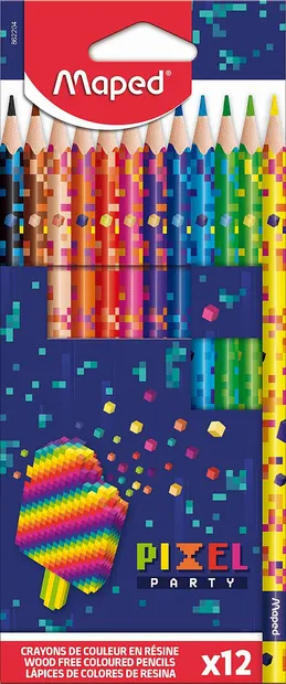 Set creioane colorate Maped Pixel Party - 12 culori