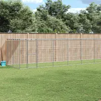 vidaXL Padoc câini de exterior cu acoperiș, 21,78 m², oțel galvanizat
