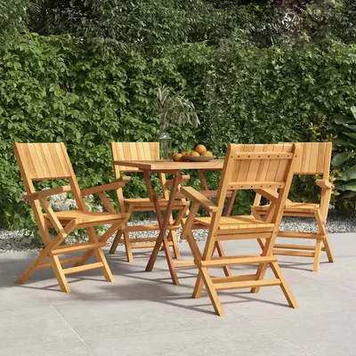 vidaXL Scaune pliante 4 buc 55x61x90 cm lemn masiv de tec