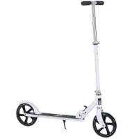 HOMCOM Trotinetă Pliabilă, Ghidon Reglabil pe 4 Nivele, Sistem de Frânare în Spate pentru Copii și Adolescenți, Greutate Max. 100 kg, Dim. 88L x 37l x 75-100H cm, Alb | Aosom Romania