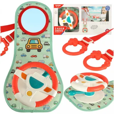 Jucarie interactiva pentru bebelusi, Ikonka, Volan cu lumini, sunete si activitati multiple, dimensiune 40 x 20 cm, Easier Drive