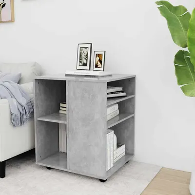 vidaXL Dulap cu roți, gri beton, 60x53x72 cm, PAL