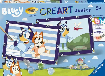 Kit de vopsea după număr Ravensburger CreArt - Bluey