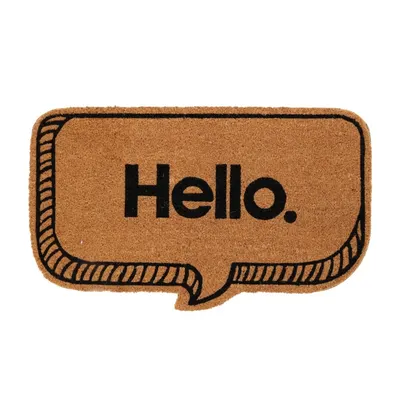 Covor Intrare din Fibră de Cocos – 75x41 cm – Mesaj „Hello.”
