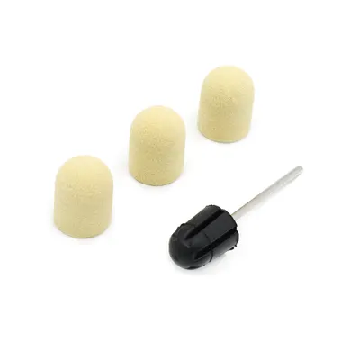 Set suport si 3 bucati smirghel rezerva pentru freza unghii, galben, 13*19mm, granulatie 80 Engros