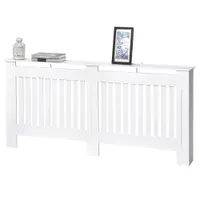 HOMCOM Carcasă Modernă pentru Calorifer din MDF Stratificat, Carcasă Calorifer pentru Casă și Birou, 172x19x81 cm, Alb | Aosom Romania
