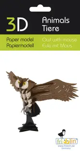 Model 3D din carton pentru asamblare Fridolin - Bufniţă