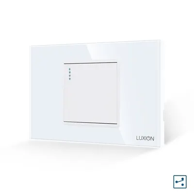 Intrerupator Simplu Cap Scara Mecanic LUXION cu Rama din Sticla, Standard Italian, 2/3M