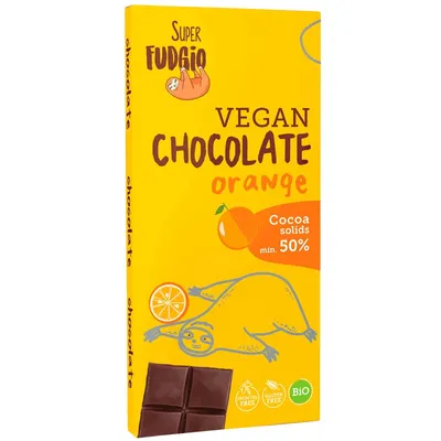 Ciocolata cu portocale, bio, 80g, Super Fudgio