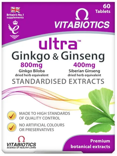 Ultra Ginkgo & Ginseng, 60 tablete, Vitabiotics