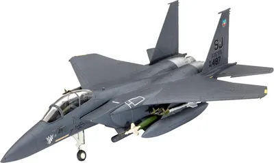 Model de asamblat Revell Militar: Avioane - F-15E Strike Eagle & Bombs (cu accesorii incluse)