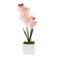 Orhidee artificiala in ghiveci ceramic , 28 cm