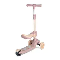 Trotineta pentru copii Lorelli Jetster Plus Beige 3 ani+ pana la 20 kg, scaun pliabil si reglabil, roti din poliuretan cu led