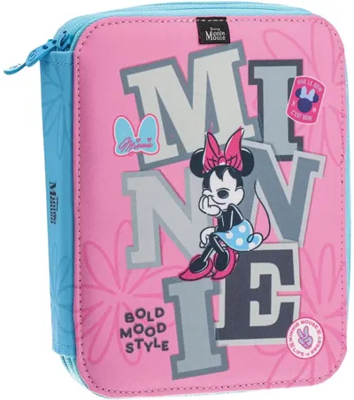 Penar școlar echipat Play Grande - Minnie Mouse, 2 fermoare