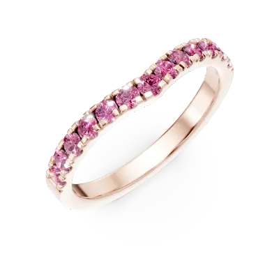 Inel din aur roz cu safire roz de 0.5ct