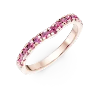 Inel din aur roz cu safire roz de 0.5ct