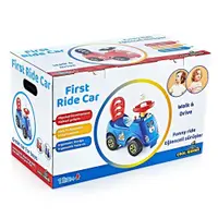 Ride-On pentru copii fara pedale First Ride Red recomandat copiilor de la 12 luni, spatar cu functie de impingere, spatiu de depozitare jucarii sub scaun