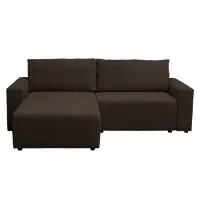 Coltar extensibil DALLAS ONE, cu lada depozitare, colt interschimbabil, maro, 258x173x90 cm