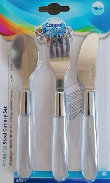 Tacamuri din inox pentru copii lingura, furculita si cutit