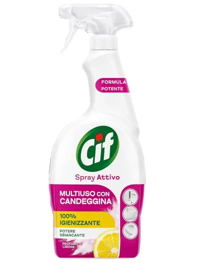 Cif Solutie curatat multisuprafete cu pompa 650 ml Cu Inalbitor Limone