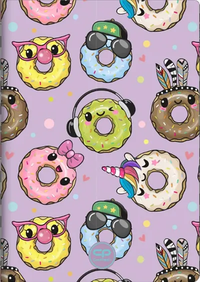 Cool Pack Happy Donuts Notebook - A5, linii largi, 60 de coli