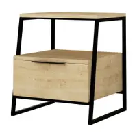 Noptieră în culoare naturală cu rafturi Pal – Kalune Design