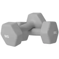 SPORTNOW Set 2 Ganterele Hexagonale de 2x6 kg din Metal și Plastic, 2 Ganterele cu Mânere Antiderapante, 22x10x10 cm, Gri | Aosom Romania