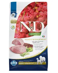 FARMINA N&D Quinoa Dog Adult medium maxi Weight management lamb, broccoli 2,5 kg hrana caini talie medie si mare pentru controlul greutatii, cu miel si brocoli