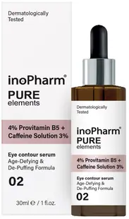 InoPharm Pure Elements Ser pentru ochi 4% Provitamin B5 + Caffeine Solution 3%, 30 ml