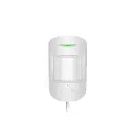 Detector de miscare si geam spart PIR Ajax CombiProtect Fibra WH, 12/9 m, 88/180 grade, pet immunity