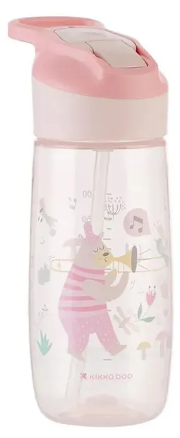 Cupă cu vârf de silicon KikkaBoo - Music Fest, Pink, 450 ml