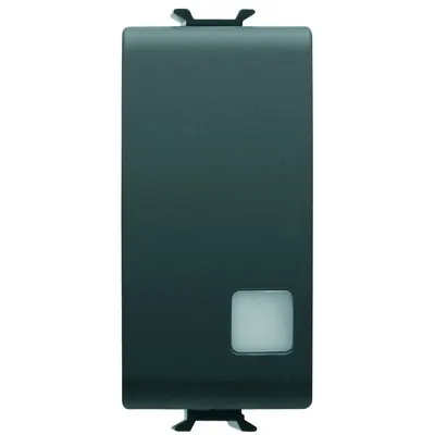Intrerupator cu revenire+led 1 modul Gewiss Chorus GW12133, negru satin
