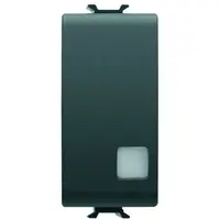 Intrerupator cu revenire+led 1 modul Gewiss Chorus GW12133, negru satin