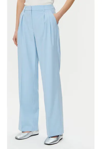 Pantaloni dama - 304951299 - Poliester reciclat/Viscoza - Albastru