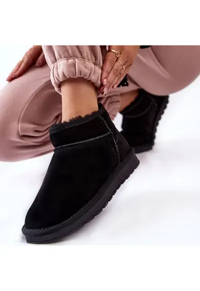 Ghete negre din piele naturala W5821 118 14085 - Negru