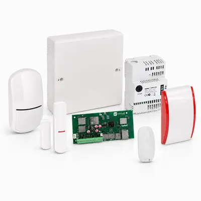 Sistem alarma antiefractie hibrid 4G Satel Be Wave Hybrid, sursa alimentare 12 V, 128 dispozitive, Ethernet, WiFi, 2.4/5 GHz, dual sim, 868 MHz, tamper, detectie miscare, senzor geam/usa, slot card, sirena de interior, notificari pe telefon