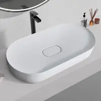 Lavoar din compozit pe blat alb, oval 71 cm, Rea Iris