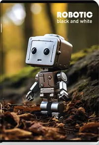 Caiet Black&White Robotic - A5, 24 foi, rânduri înguste și late, sortiment