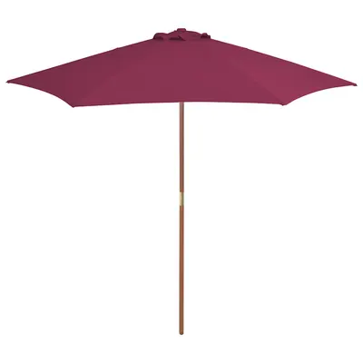 vidaXL Umbrelă de soare de exterior, stâlp lemn, roșu bordo, 270 cm