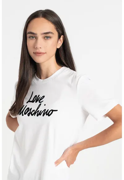 Tricou cu logo contrastant - Alb/Negru