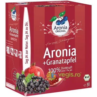 Suc Pur de Aronia cu Rodie Ecologic/Bio 3L