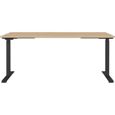 Birou reglabil cu blat cu aspect de lemn de stejar cu înălțime ajustabilă electric 80x180 cm Lissabon – Germania