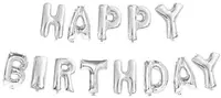 Set de litere argintii PartyGo - Happy Birthday