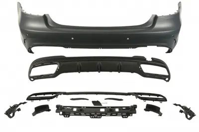 Bara (Spate, AMG STYLING, cu intarire; cu paranteze de montaj; cu valabilitate, cu gauri pentru senzorii de parcare, grunduit) potrivit MERCEDES E T-MODEL (S212) Sedan 02.13-05.16