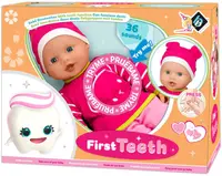 Păpuşă bebeluş Loko Toys - Primul dinte, 46 cm
