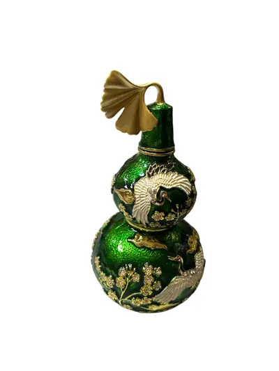 Statueta Feng Shui Wu Lou cu cocor vesel, Verde
